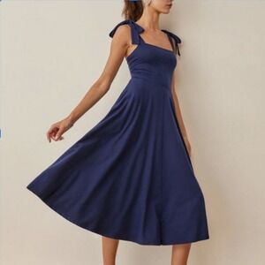 Reformation Navy Blue Midi Dress